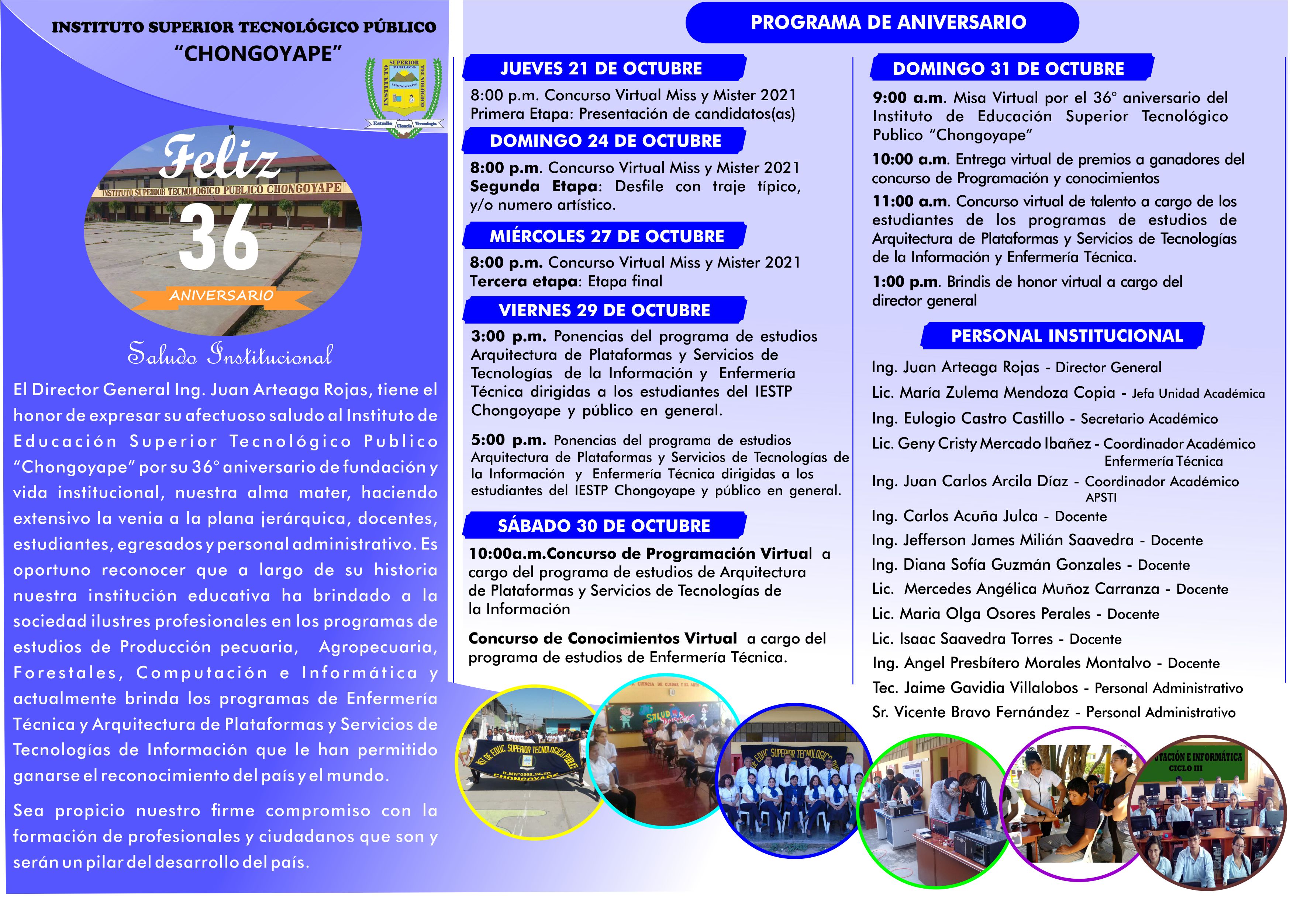 Programa por el 36 Aniversario de nuestro IEST Chongoyape - 2021