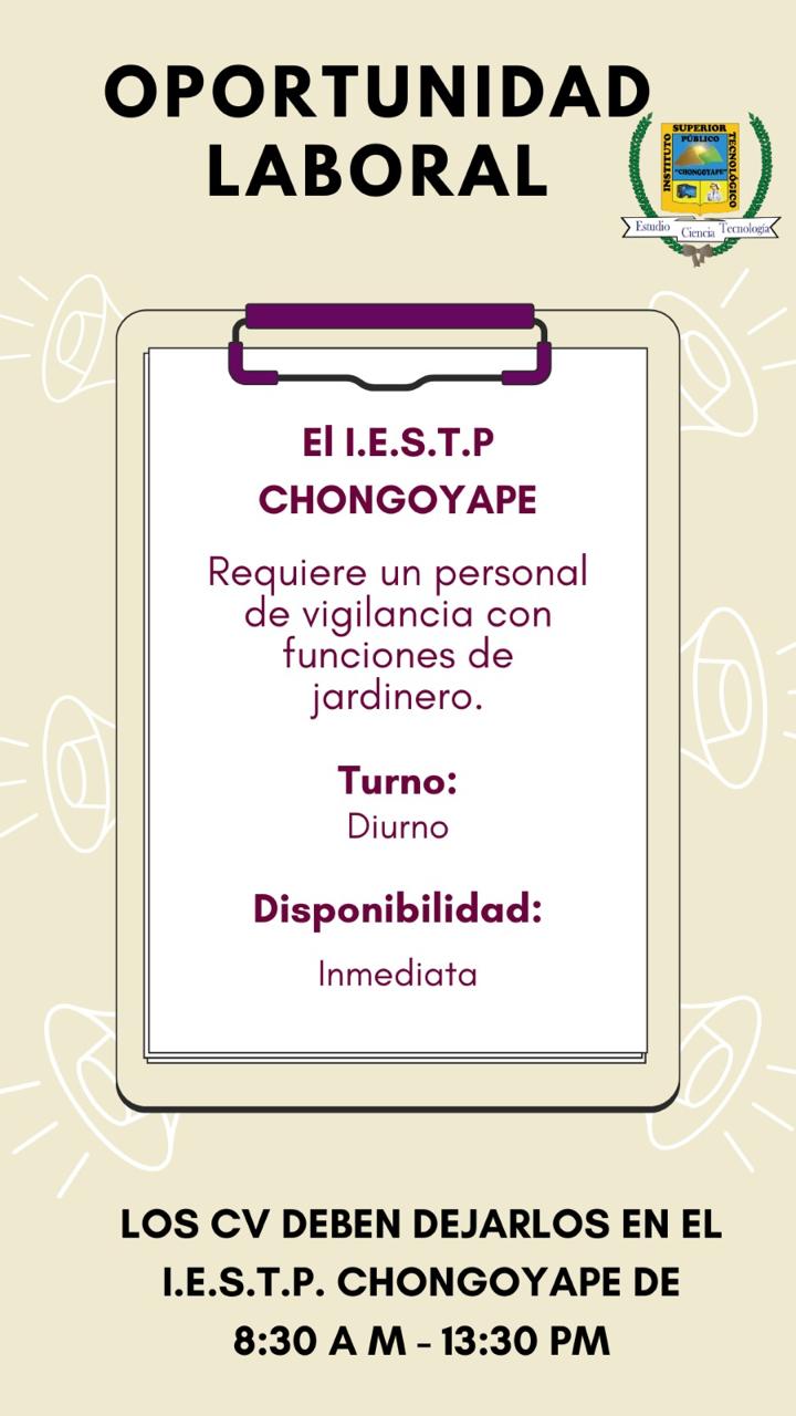 Oportunidad Laboral - Personal de Vigilancia